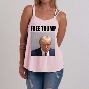 Free Donald Trump Mugshot Election Women's Strappy Tank