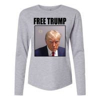 Free Donald Trump Mugshot Election Womens Cotton Relaxed Long Sleeve T-Shirt