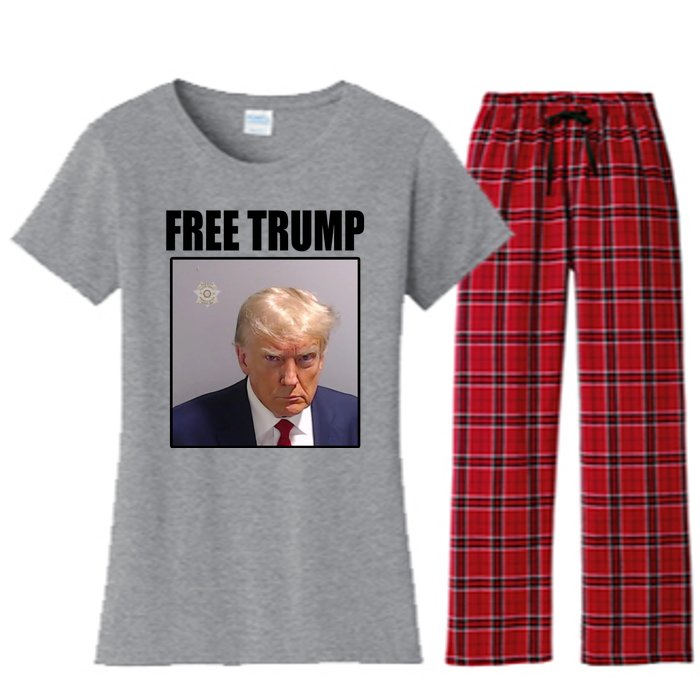 Free Donald Trump Mugshot Election Women's Flannel Pajama Set