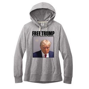 Free Donald Trump Mugshot Election Women's Fleece Hoodie