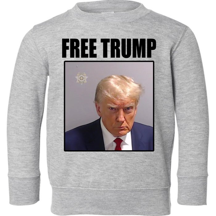 Free Donald Trump Mugshot Election Toddler Sweatshirt