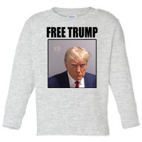 Free Donald Trump Mugshot Election Toddler Long Sleeve Shirt