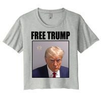 Free Donald Trump Mugshot Election Women's Crop Top Tee