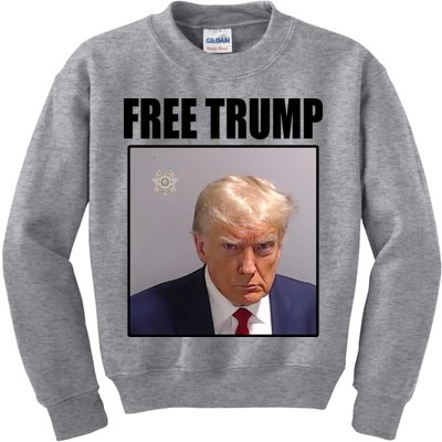 Free Donald Trump Mugshot Election Kids Sweatshirt
