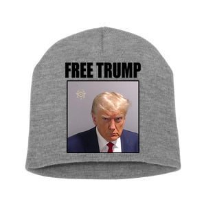 Free Donald Trump Mugshot Election Short Acrylic Beanie