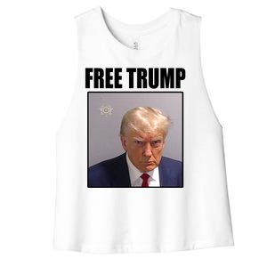 Free Donald Trump Mugshot Election Women's Racerback Cropped Tank