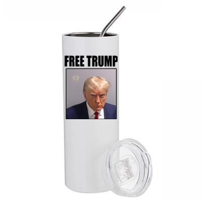 Free Donald Trump Mugshot Election Stainless Steel Tumbler