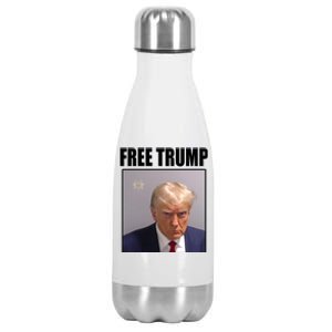 Free Donald Trump Mugshot Election Stainless Steel Insulated Water Bottle