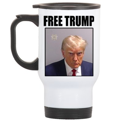 Free Donald Trump Mugshot Election Stainless Steel Travel Mug