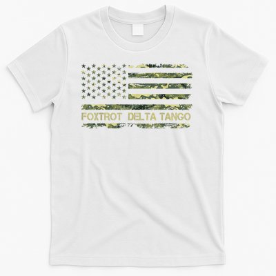 Foxtrots Delta Tangos Funny Camouflage Camo US Flag T-Shirt