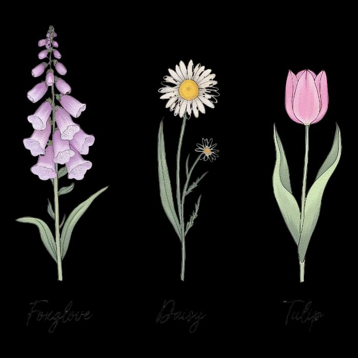 FOXGLOVE DAISY TULIP Floral Nature Apparel for Flower Drawstring Bag