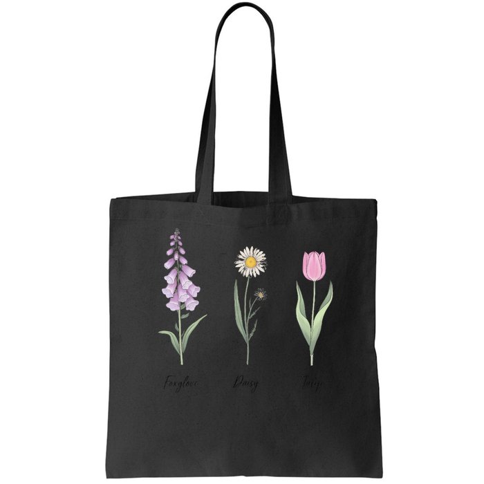 FOXGLOVE DAISY TULIP Floral Nature Apparel for Flower Bag