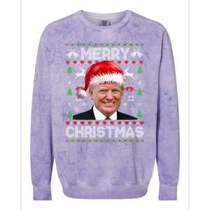 Funny Donald Trump Merry Christmas Family Ugly Xmas Meaningful Gift Colorblast Crewneck Sweatshirt