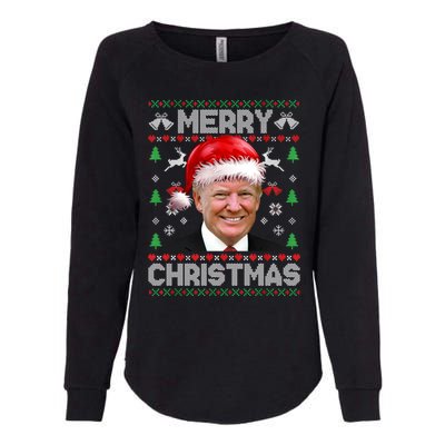 Funny Donald Trump Merry Christmas Family Ugly Xmas Meaningful Gift Womens California Wash Sweatshirt