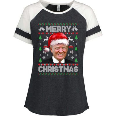 Funny Donald Trump Merry Christmas Family Ugly Xmas Meaningful Gift Enza Ladies Jersey Colorblock Tee