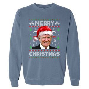 Funny Donald Trump Merry Christmas Family Ugly Xmas Meaningful Gift Garment-Dyed Sweatshirt