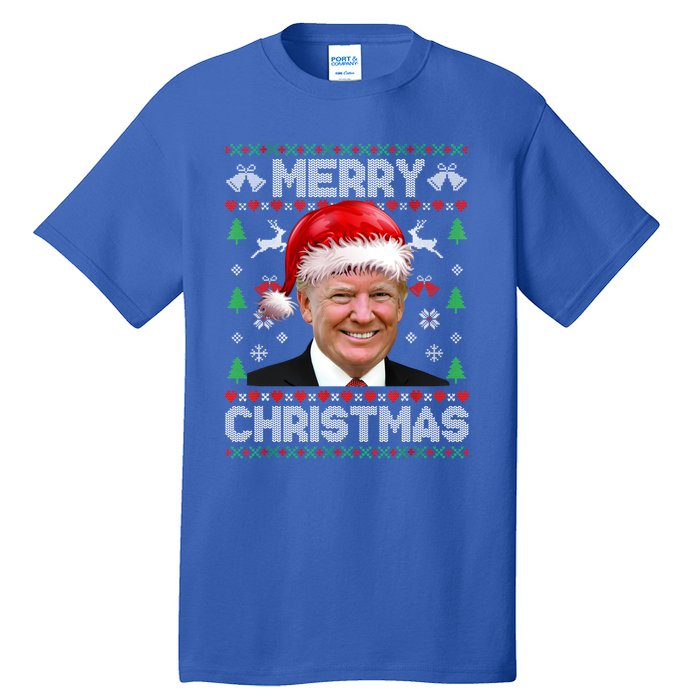 Funny Donald Trump Merry Christmas Family Ugly Xmas Meaningful Gift Tall T-Shirt