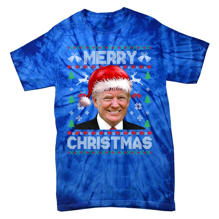 Funny Donald Trump Merry Christmas Family Ugly Xmas Meaningful Gift Tie-Dye T-Shirt