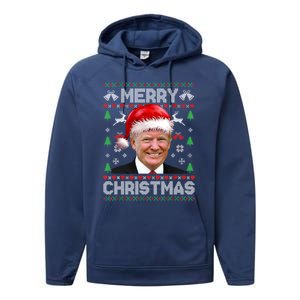 Funny Donald Trump Merry Christmas Family Ugly Xmas Meaningful Gift Performance Fleece Hoodie