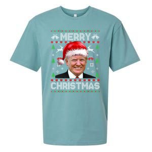 Funny Donald Trump Merry Christmas Family Ugly Xmas Meaningful Gift Sueded Cloud Jersey T-Shirt