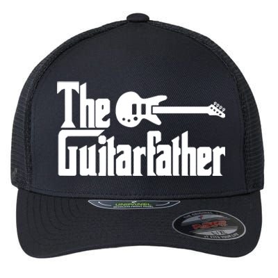 Fathers Day The Guitarfather Musician Guitarist Dad Gift Flexfit Unipanel Trucker Cap