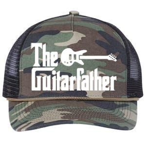 Fathers Day The Guitarfather Musician Guitarist Dad Gift Retro Rope Trucker Hat Cap