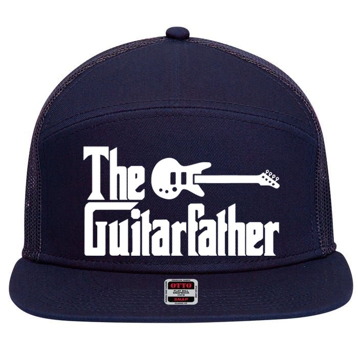 Fathers Day The Guitarfather Musician Guitarist Dad Gift 7 Panel Mesh Trucker Snapback Hat