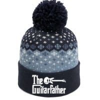 Fathers Day The Guitarfather Musician Guitarist Dad Gift The Baniff Cuffed Pom Beanie