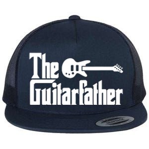 Fathers Day The Guitarfather Musician Guitarist Dad Gift Flat Bill Trucker Hat