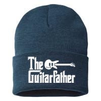 Fathers Day The Guitarfather Musician Guitarist Dad Gift Sustainable Knit Beanie