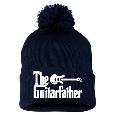 Fathers Day The Guitarfather Musician Guitarist Dad Gift Pom Pom 12in Knit Beanie