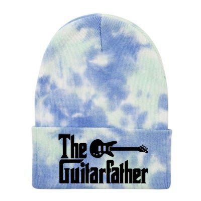 Fathers Day The Guitarfather Musician Guitarist Dad Gift Tie Dye 12in Knit Beanie