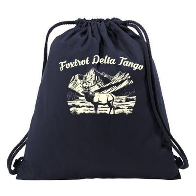 Foxtrots Deltas Tangos Funny Deer Foxtrots Deltas Tango Drawstring Bag