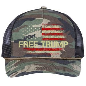 Free Donald Trump Republican Support Retro Rope Trucker Hat Cap