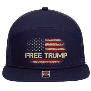 Free Donald Trump Republican Support 7 Panel Mesh Trucker Snapback Hat