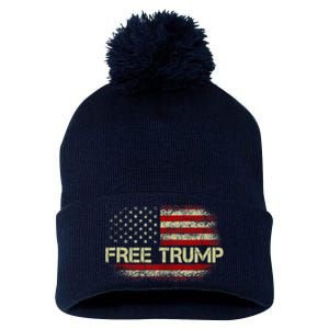 Free Donald Trump Republican Support Pom Pom 12in Knit Beanie