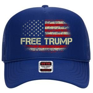 Free Donald Trump Republican Support High Crown Mesh Back Trucker Hat