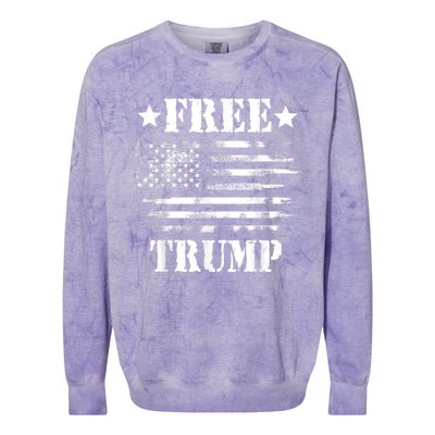 Free Donald Trump Republican Support Colorblast Crewneck Sweatshirt