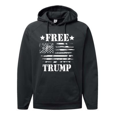 Free Donald Trump Republican Support Performance Fleece Hoodie