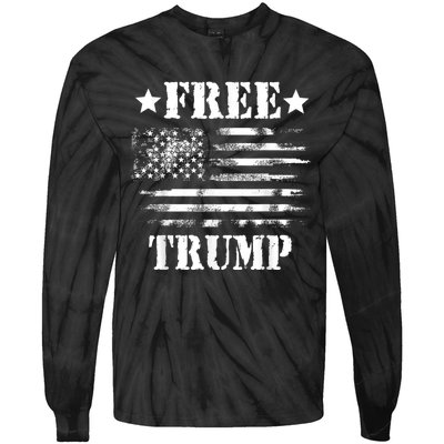 Free Donald Trump Republican Support Tie-Dye Long Sleeve Shirt