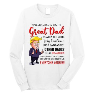 Funny Donald Trump YouRe A Great Dad Dad Life Long Sleeve Shirt