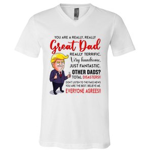 Funny Donald Trump YouRe A Great Dad Dad Life V-Neck T-Shirt