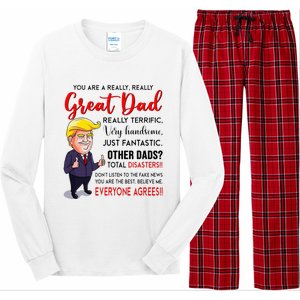 Funny Donald Trump YouRe A Great Dad Dad Life Long Sleeve Pajama Set