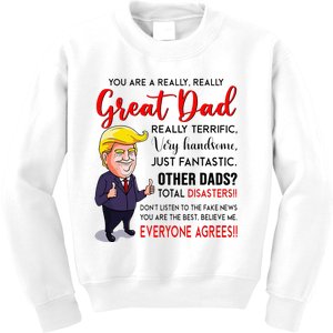 Funny Donald Trump YouRe A Great Dad Dad Life Kids Sweatshirt