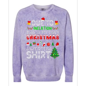 Funny Due To Inflation Ugly Christmas Sweaters Colorblast Crewneck Sweatshirt