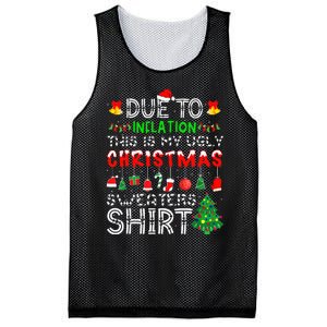 Funny Due To Inflation Ugly Christmas Sweaters Mesh Reversible Basketball Jersey Tank