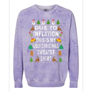 Funny Due To Inflation This Is My Ugly Sweater For Christmas Colorblast Crewneck Sweatshirt