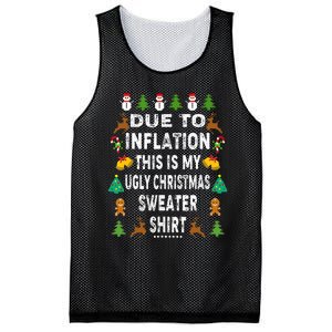 Funny Due To Inflation This Is My Ugly Sweater For Christmas Mesh Reversible Basketball Jersey Tank