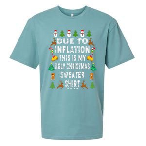 Funny Due To Inflation This Is My Ugly Sweater For Christmas Sueded Cloud Jersey T-Shirt