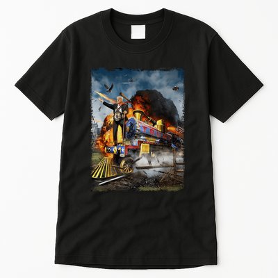 Funny Donald Trump 2024 Election All Aboard The Trump Train Gift Tall T-Shirt